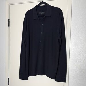 rag & bone Men's Black Casual Button Down Shirt